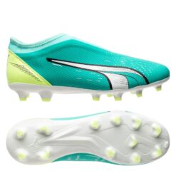 PUMA Ultra Match + Laceless FG/AG Pursuit - Turkis/Hvid/Grøn Børn