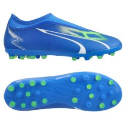 PUMA Ultra Match Laceless MG Gear Up - Blå/Hvid/Grøn Børn