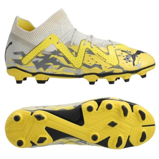 PUMA Future Pro FG/AG Voltage - Grå/Asfalt/Gul Børn