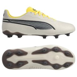 PUMA King Match FG/AG Gear Up - Hvid/Asfalt/Gul Børn