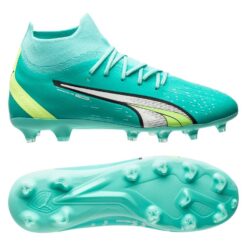 PUMA Ultra Pro FG/AG Pursuit - Turkis/Hvid/Grøn Børn