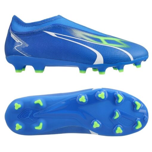 PUMA Ultra Match + Laceless FG/AG Gear Up - Blå/Hvid/Grøn Børn