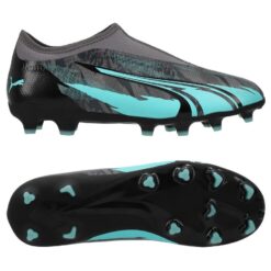 PUMA Ultra Match + Laceless FG/AG Rush - Grå/Hvid/Turkis Børn LIMITED EDITION