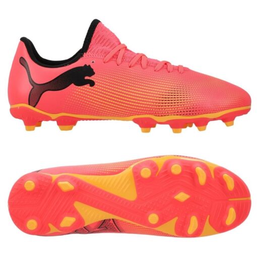 PUMA Future 7 Play FG/AG Forever Faster - Pink/Sort/Orange Børn