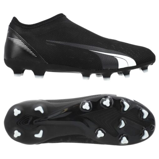 PUMA Ultra Match + Laceless FG/AG Eclipse - Sort/Hvid Børn