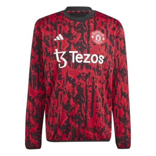 Manchester United Træningstrøje Pre Match - Rød/Sort Lange Ærmer