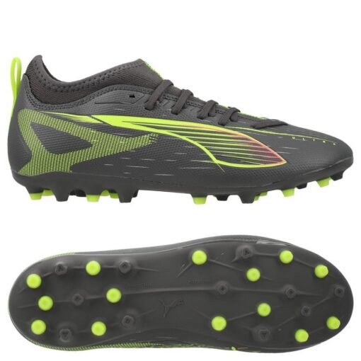 PUMA Ultra 5 Match MG Audacity - Grå/Gul/Sølv Børn