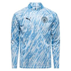 Manchester City Træningstrøje Pre Match 1/4 Lynlås - Sølv Børn