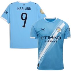 Manchester City Hjemmebanetrøje 2025/26 HAALAND 9 + Klub VM Ærmemærke