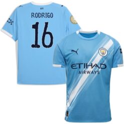 Manchester City Hjemmebanetrøje 2025/26 RODRIGO 16 + Klub VM Ærmemærke