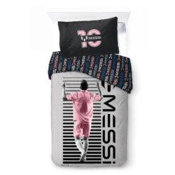 MESSI 10 Sengetøj - Hvid/Sort/Pink