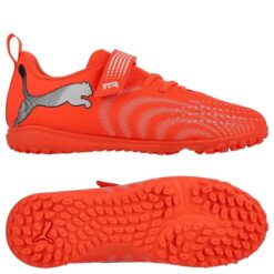 PUMA Future 9 Play velcro TT Unleashed - Rød/PUMA Hvid/PUMA Sort/Puma Silver Børn