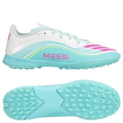 adidas F50 Messi League TF Aurora Radiante - Hvid/Pink/Turkis Børn