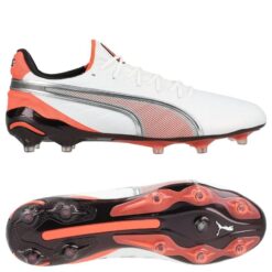 PUMA King Ultimate FG/AG Untamed - PUMA Hvid/Puma Silver/Rød/PUMA Sort