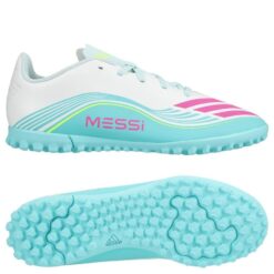 adidas F50 Messi Club TF Aurora Radiante - Hvid/Pink/Turkis Børn