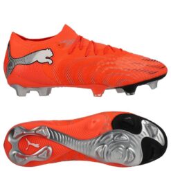 PUMA Future 9 Ultimate Low Cut FG Unleashed - Rød/PUMA Hvid/PUMA Sort/Puma Silver