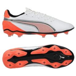 PUMA King Match FG/AG Untamed - PUMA Hvid/Puma Silver/Rød