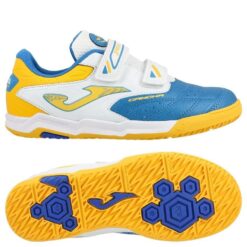 Joma Cancha velcro IN - Konge blå/Hvid/Gul Børn