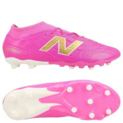 New Balance Tekela V5 Team Low Cut FG Pure Ambition - Pink/Hvid/Guld Børn