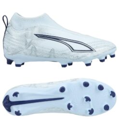 PUMA Ultra 6 Match Laceless + FG/AG Dreamrush - Lyseblå/PUMA Hvid/Blå Børn