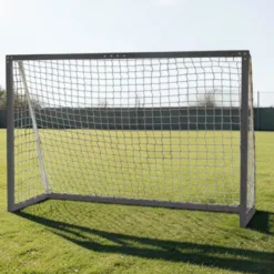 Træ Fodboldmål 300 x 200 cm Sort med Stål bagstolpe