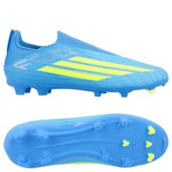 adidas F50 League Laceless FG/AG Ice Cold Precision - Blå/Gul/Lyseblå Børn