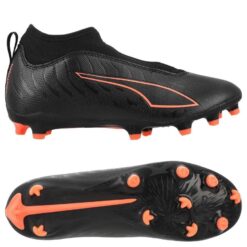 PUMA Ultra 6 Match Laceless + FG/AG Eclipse - PUMA Sort/Rød Børn