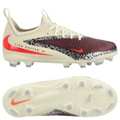Nike Phantom 6 Academy Low Cut MG United - Bordeaux/Rød/Grå Børn