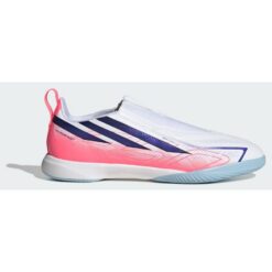 adidas F50 Hyperfast League IN Laceless Chaos vs Control - Hvid/Lilla/Pink Børn