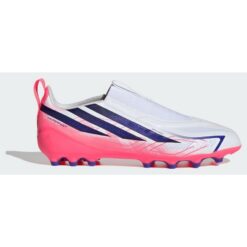 adidas F50 Hyperfast League Laceless AG Chaos vs Control - Hvid/Lilla/Pink Børn
