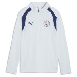 Manchester City Træningstrøje 1/4 Lynlås - Blå Børn