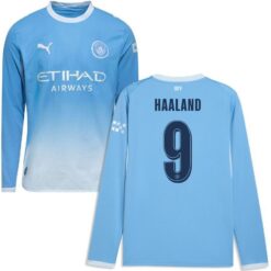 Manchester City Hjemmebanetrøje 2026/27 Champions League Authentic Lange Ærmer HAALAND 9
