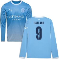 Manchester City Hjemmebanetrøje 2026/27 Champions League Børn Lange Ærmer HAALAND 9