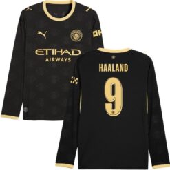 Manchester City Udebanetrøje 2026/27 Champions League Børn Lange Ærmer HAALAND 9