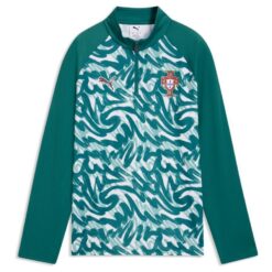Portugal Træningstrøje Pre Match 1/4 Lynlås - Grøn/Rød Børn
